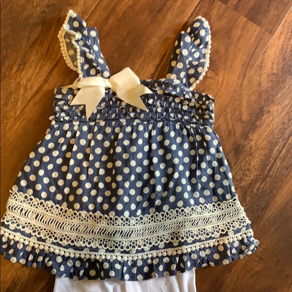 Rare Editions polka dot tank top and pant set - Picture 3 of 6